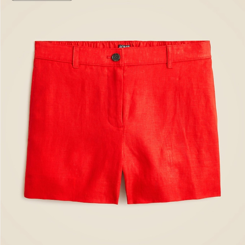 J. Crew NWT 3" Harbor Short in Linen - Bright Red - Colorful - Preppy